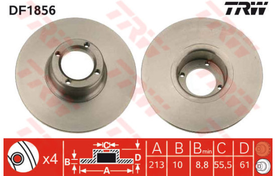 Brake Disc DF1856 TRW