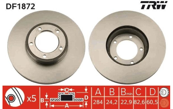 Brake Disc DF1872 TRW