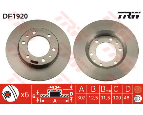 Brake Disc DF1920 TRW