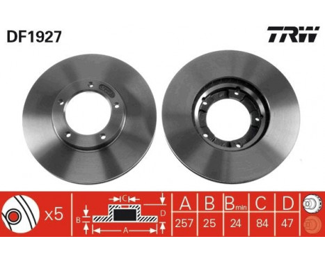 Brake Disc DF1927 TRW, Image 2