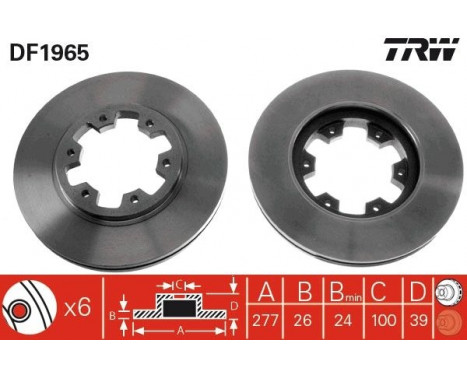 Brake Disc DF1965 TRW