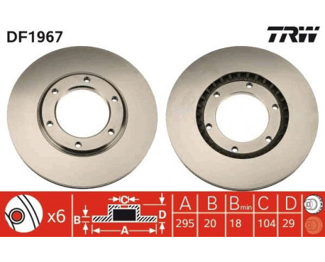 Brake Disc DF1967 TRW