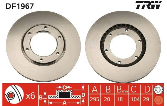 Brake Disc DF1967 TRW