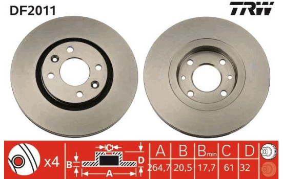 Brake Disc DF2011 TRW