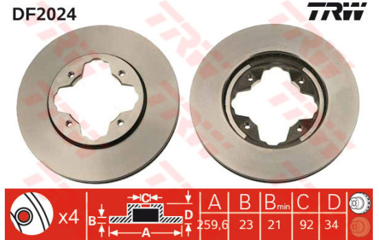 Brake Disc DF2024 TRW