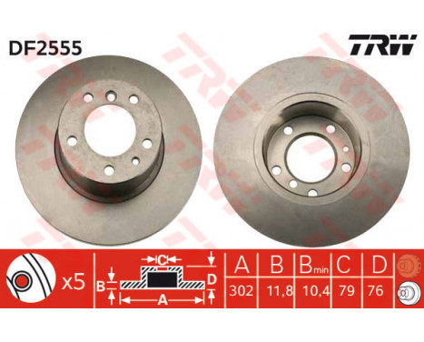 Brake Disc DF2555 TRW