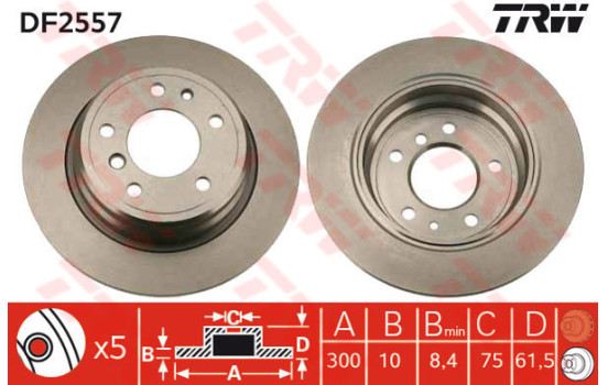 Brake Disc DF2557 TRW