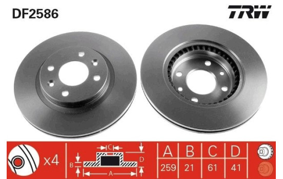 Brake Disc DF2586 TRW, Image 4