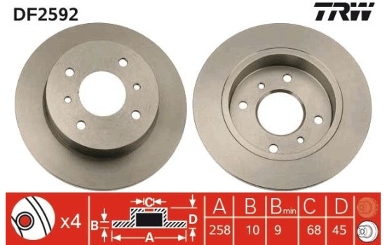 Brake Disc DF2592 TRW, Image 2