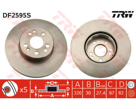 Brake Disc DF2595S TRW