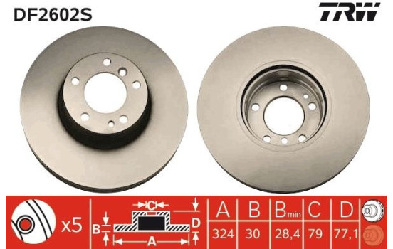 Brake Disc DF2602S TRW