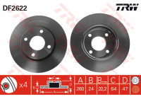 Brake Disc DF2622 TRW