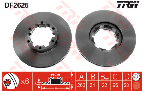Brake Disc DF2625 TRW