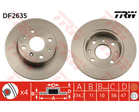 Brake Disc DF2635 TRW
