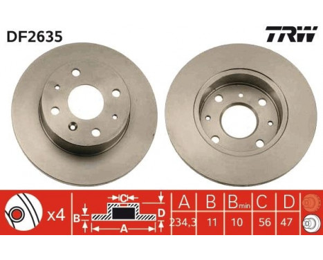 Brake Disc DF2635 TRW, Image 2
