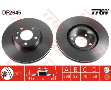 Brake Disc DF2645 TRW