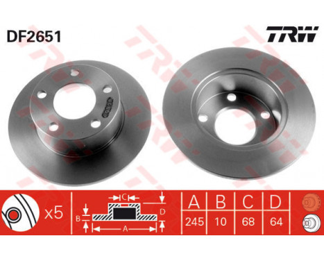 Brake Disc DF2651 TRW