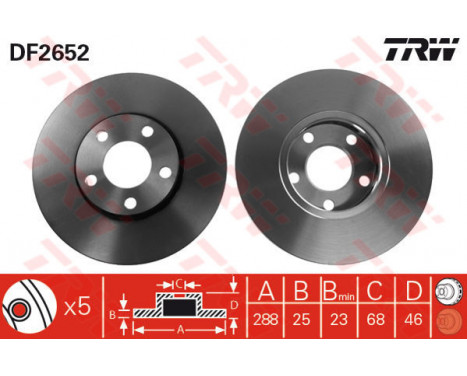 Brake Disc DF2652 TRW
