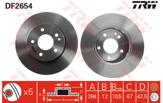 Brake Disc DF2654 TRW