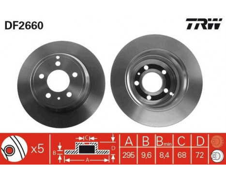 Brake Disc DF2660 TRW, Image 3