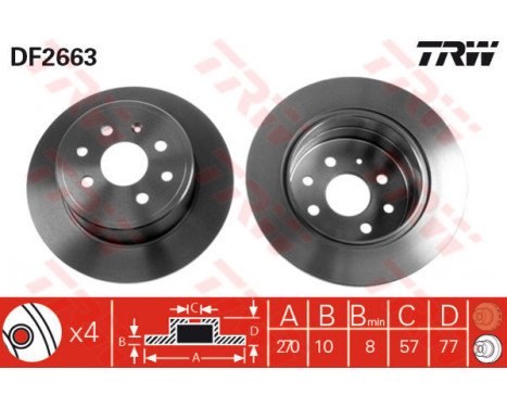 Brake Disc DF2663 TRW