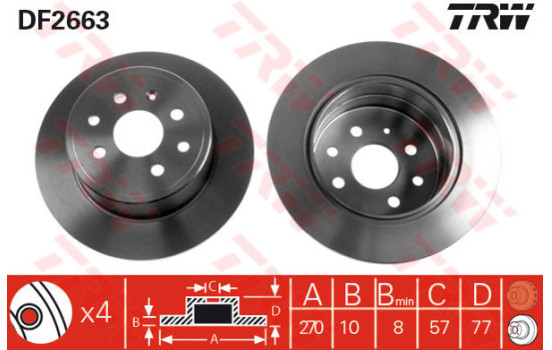 Brake Disc DF2663 TRW