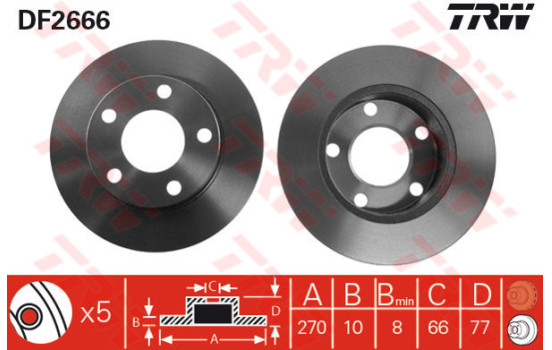 Brake Disc DF2666 TRW