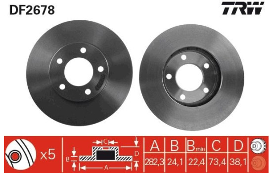 Brake Disc DF2678 TRW, Image 2