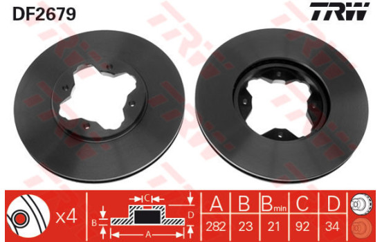 Brake Disc DF2679 TRW