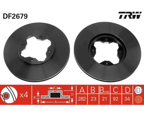 Brake Disc DF2679 TRW, Image 2