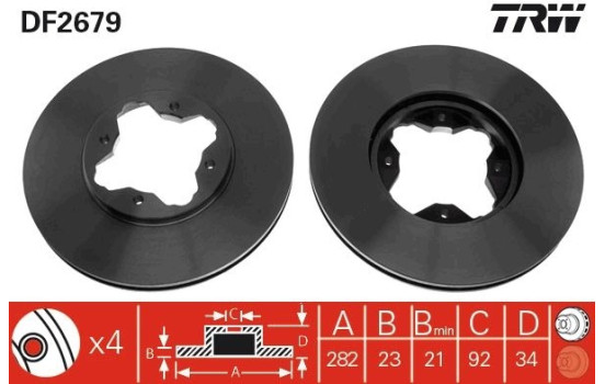 Brake Disc DF2679 TRW, Image 2