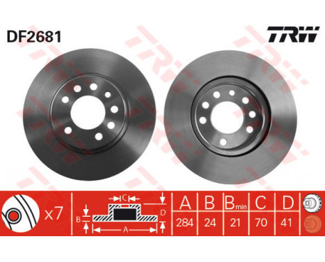 Brake Disc DF2681 TRW