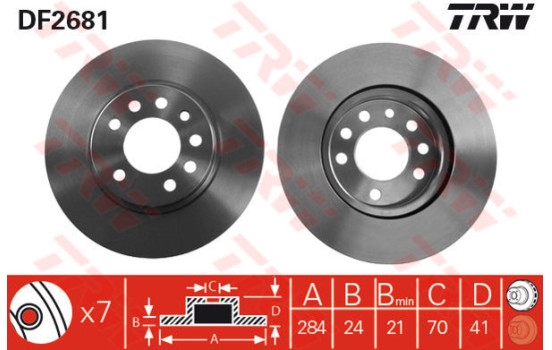 Brake Disc DF2681 TRW