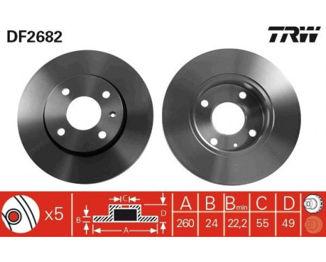 Brake Disc DF2682 TRW