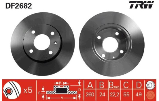 Brake Disc DF2682 TRW