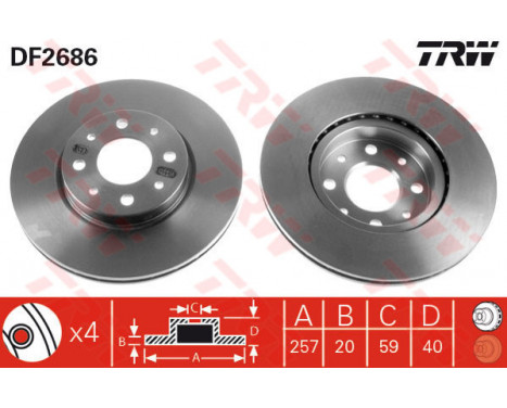 Brake Disc DF2686 TRW