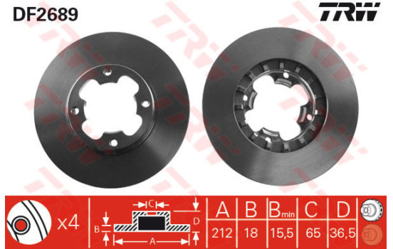 Brake Disc DF2689 TRW