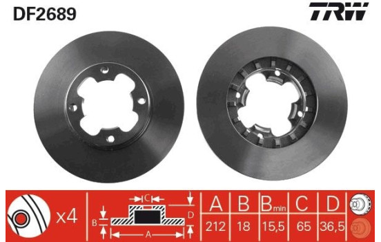 Brake Disc DF2689 TRW, Image 2
