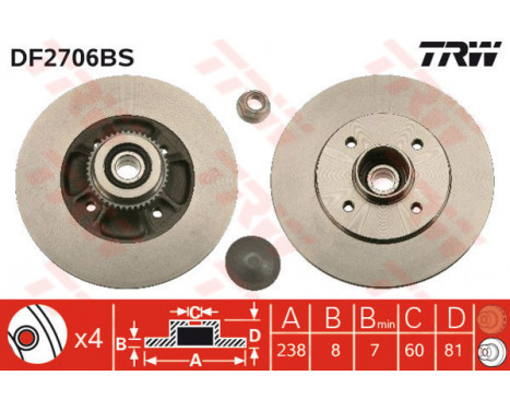 Brake Disc DF2706BS TRW