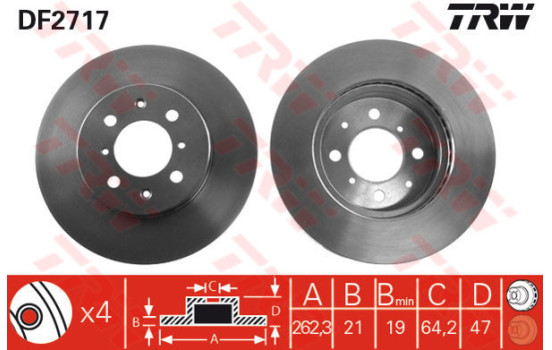 Brake Disc DF2717 TRW