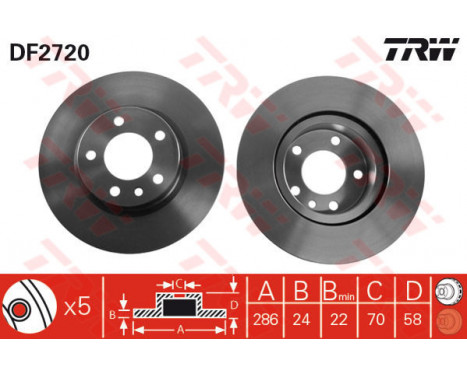 Brake Disc DF2720 TRW