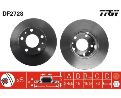 Brake Disc DF2728 TRW, Image 2