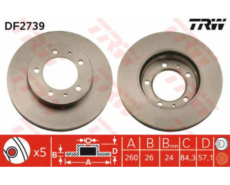 Brake Disc DF2739 TRW