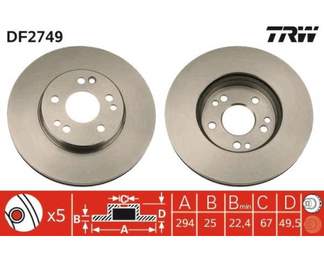 Brake Disc DF2749 TRW