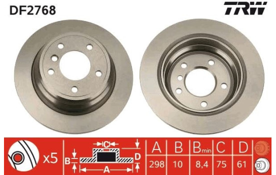 Brake Disc DF2768 TRW, Image 2