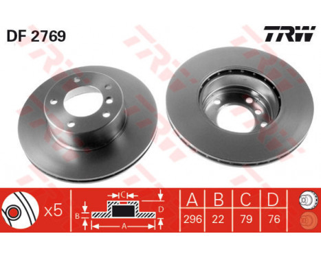 Brake Disc DF2769 TRW