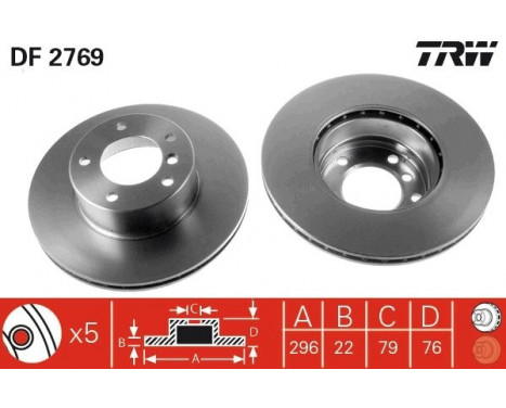 Brake Disc DF2769 TRW, Image 2