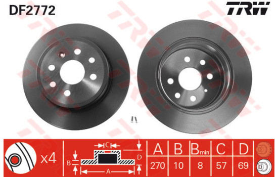 Brake Disc DF2772 TRW