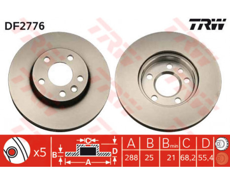 Brake Disc DF2776 TRW