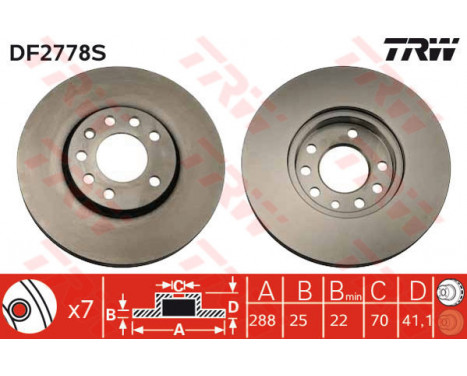 Brake Disc DF2778S TRW